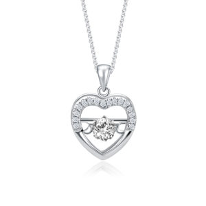 Fluttering Heart Diamond Pendant