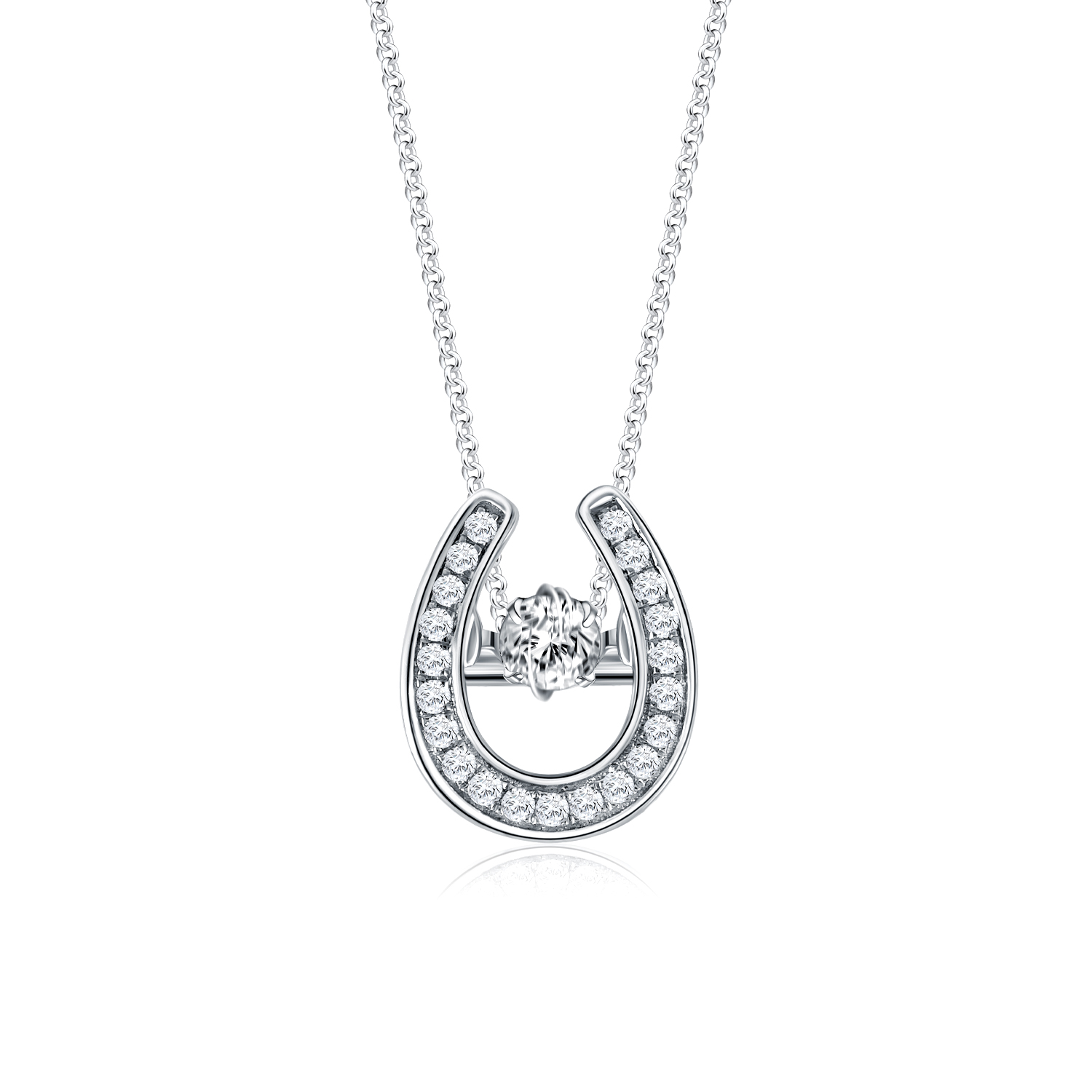 horseshoe pendant white gold