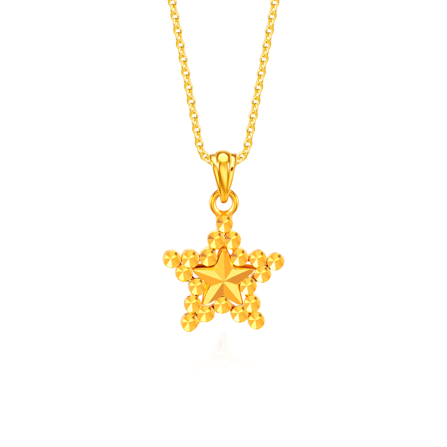 SK 916 Glamour Star Gold Pendant | SK Jewellery