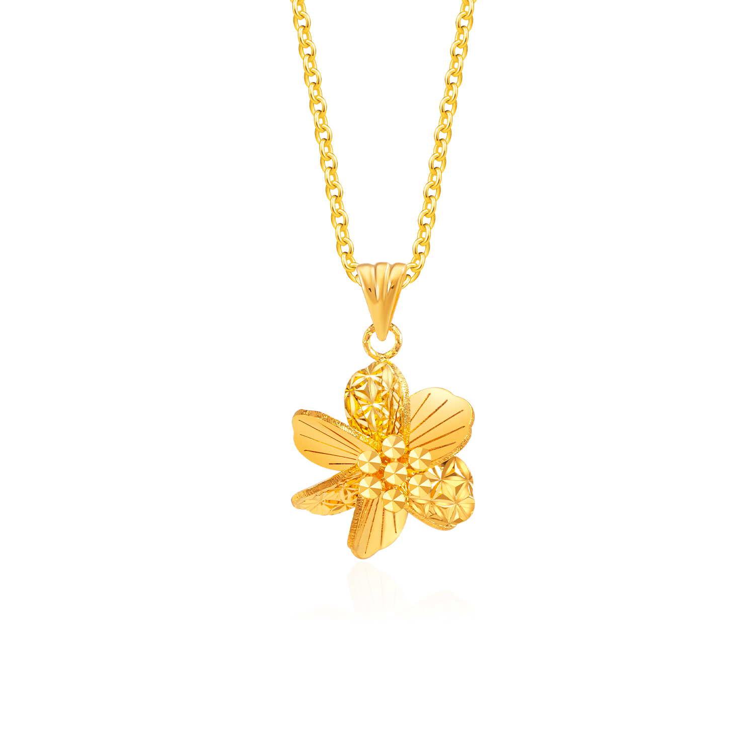 SK 916 Orchid Gold Pendant | SK Jewellery