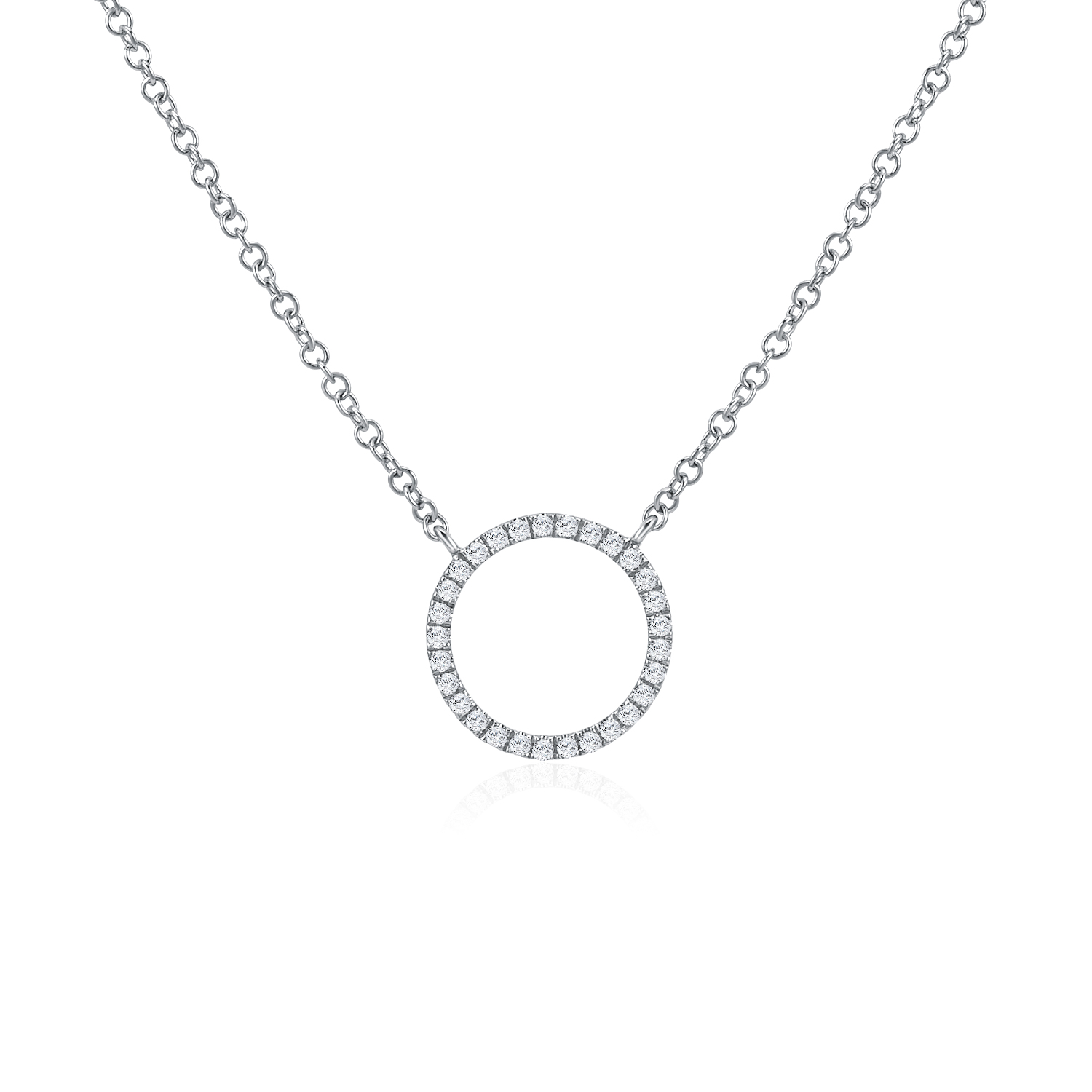 Starry Classic Circle White Gold Neklace | SK Jewellery