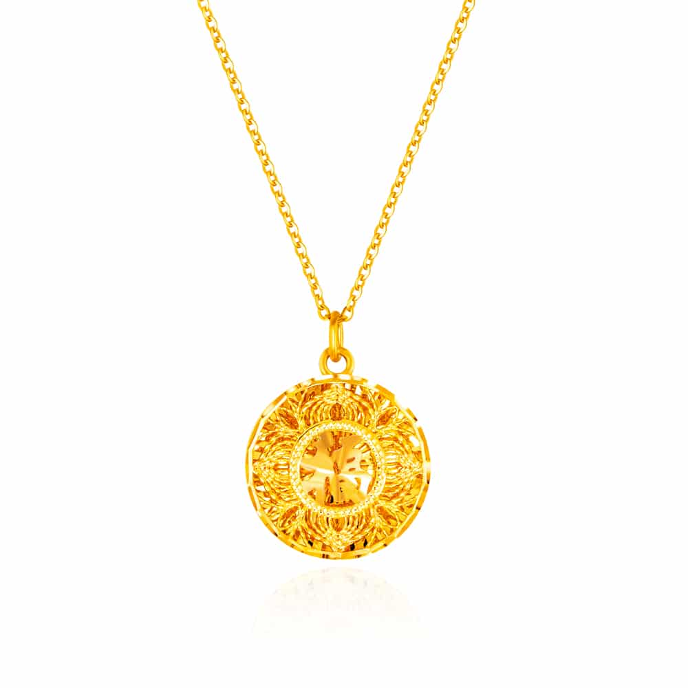 SK 916 Blooming Fortune Gold Necklace | SK Jewellery