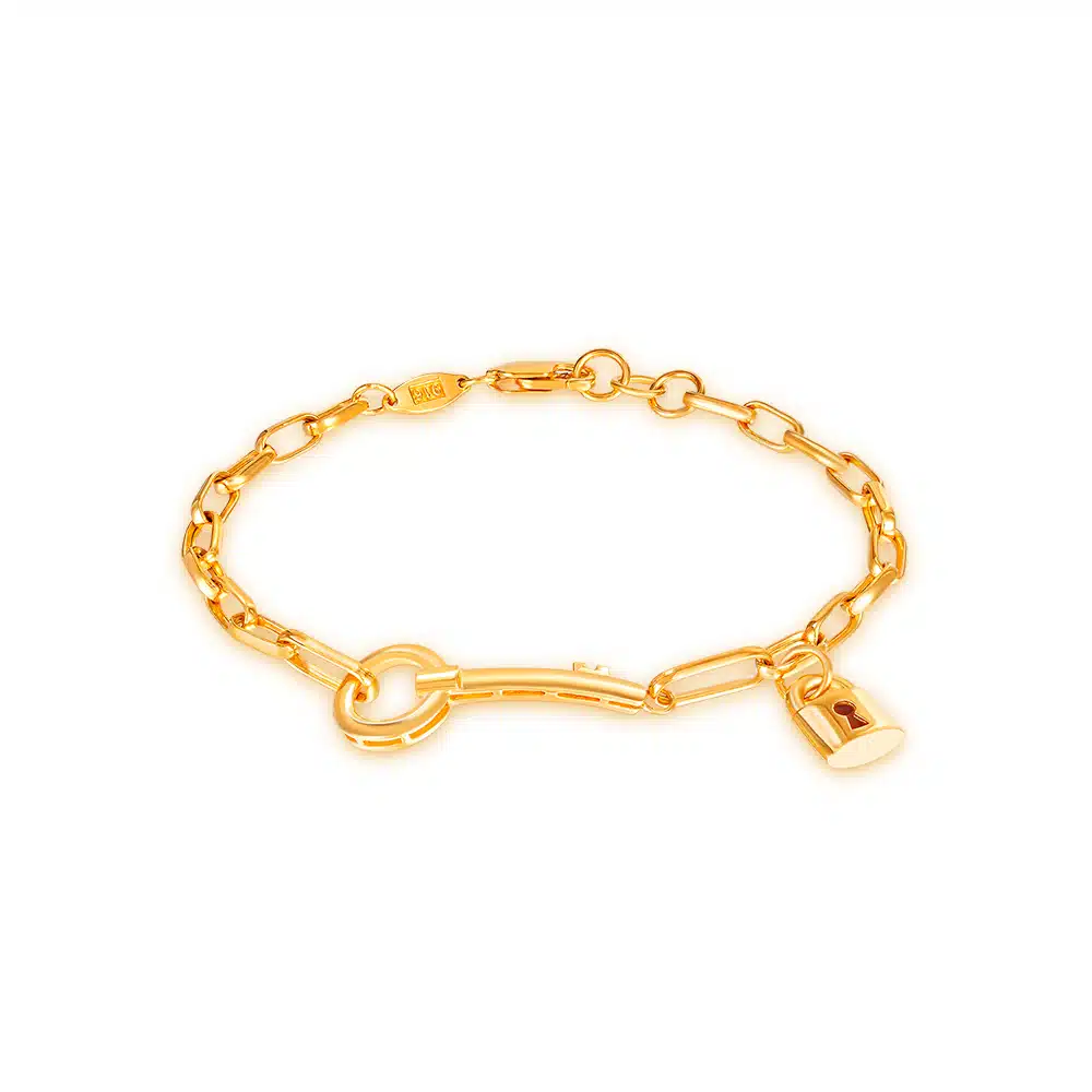 SK 916 Locked on You Gold Bracelet | SK Jewellery