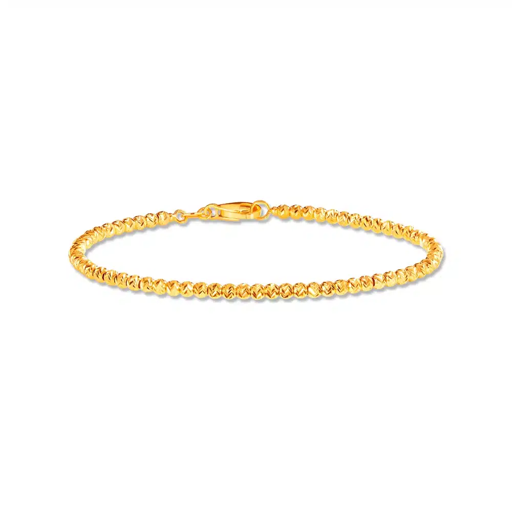 FEEDNIX Premium Stainless Steel Om Men's Gold Bracelet With Dotted Pattern