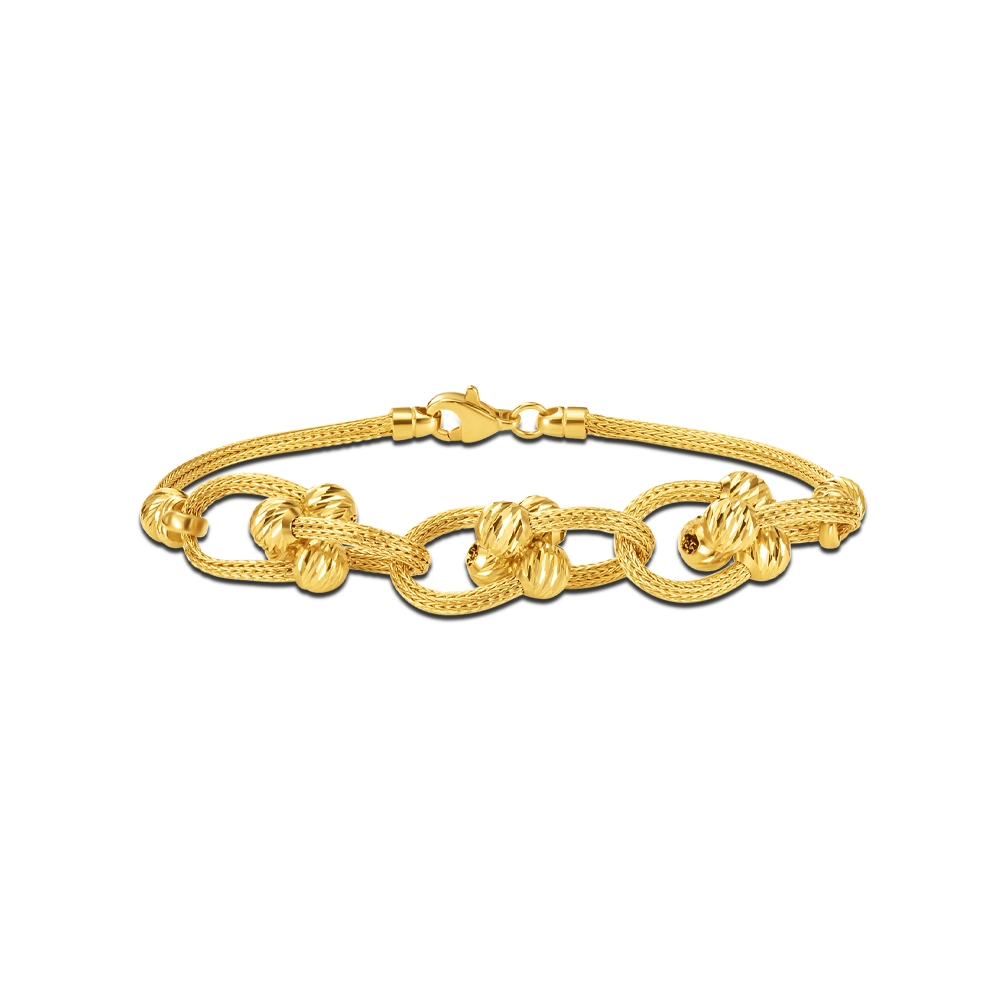 916 Gold Si Dian Jin Designer Series: Undulating Bangle - On Cheong  Jewellery
